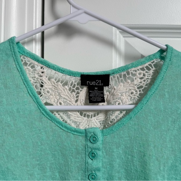 Rue21 Aqua Button-Up Top - Picture 3 of 5
